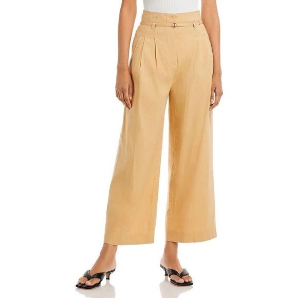 Derek Lam IO Crosby Sergio Linen Blend High Waist Wide Leg Pants Size 8 NWT $450 - Picture 1 of 5